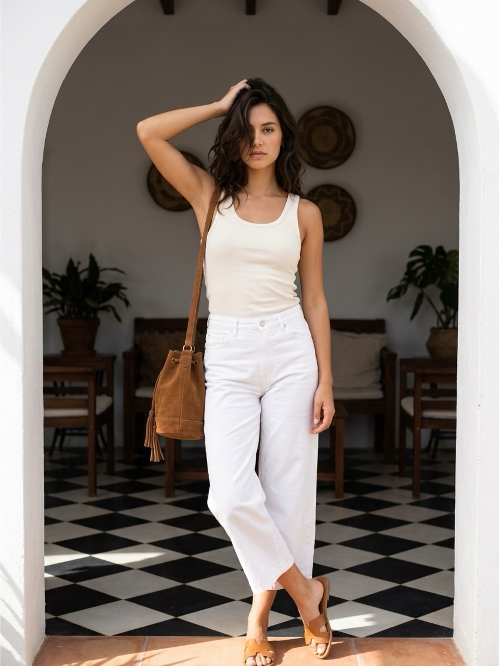 Mexx Women European Linen White Wide‎ Leg Pants Quiet Luxury Resort Preppy 8